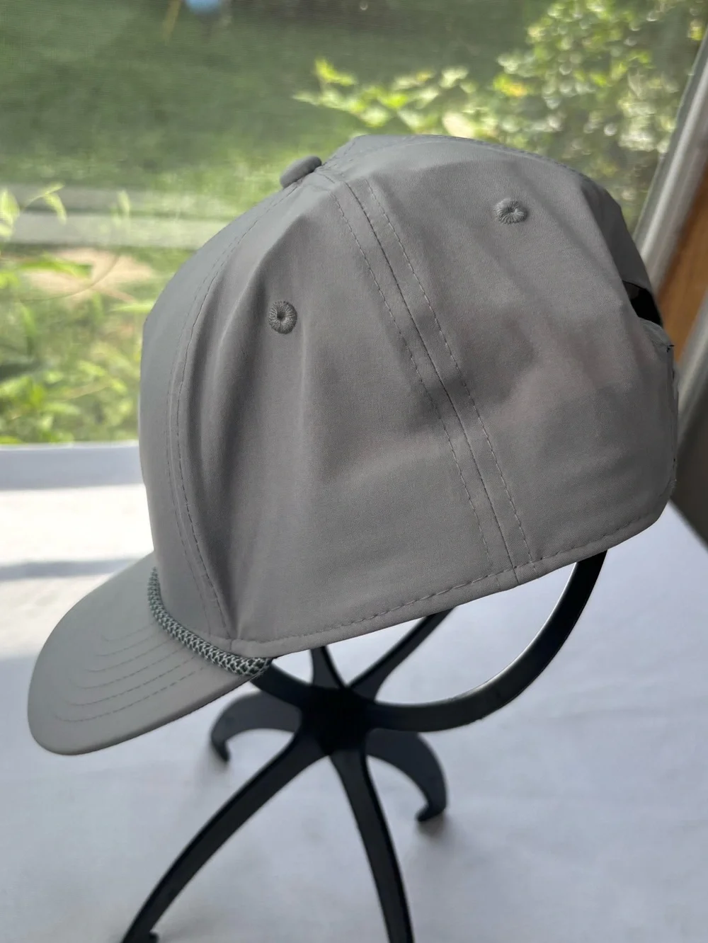 NEW Linksoul Gray 5 Panel Rope Trucker Hat Baseball Hat Pink Patch Snap Back